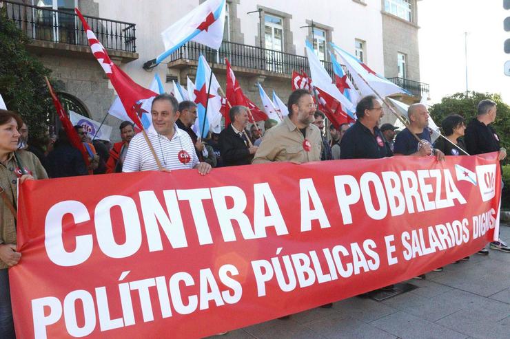 Delegados sindicais da CIG concéntranse ante a Delegación do Goberno na Coruña. CIG / Europa Press