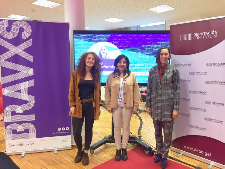 Participantes no estudo da UVigo e directora da cátedra Feminismos 4.0. / Deputación de Pontevedra