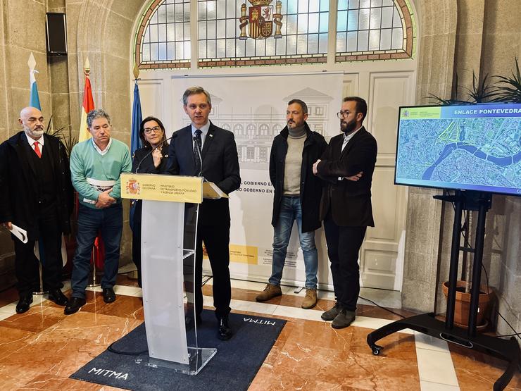 O delegado do Goberno en Galicia, José Miñones, durante a presentación este marte do proxecto de remodelación da Ligazón Pontevedra Norte. DELEGACIÓN DO GOBERNO EN GALICIA 