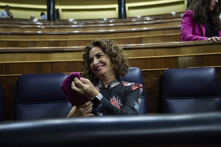 A ministra de Facenda, María Jesús Montero, durante unha sesión plenaria no Congreso dos Deputados. Jesús Hellín - Europa Press / Europa Press