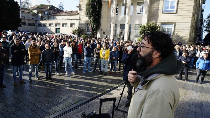 Varios traballadores navais de Vigo concéntranse pola morte dun traballador no estaleiro Cardama / Javier Vázquez - Europa Press