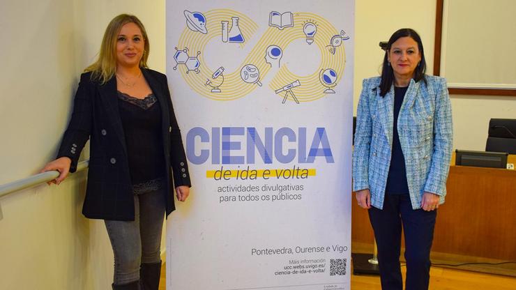 As vicerreitoras de Investigación, Transferencia e Innovación, Belén Rubio e de Comunicación e Relacións Institucionais, Mónica Valderrama 