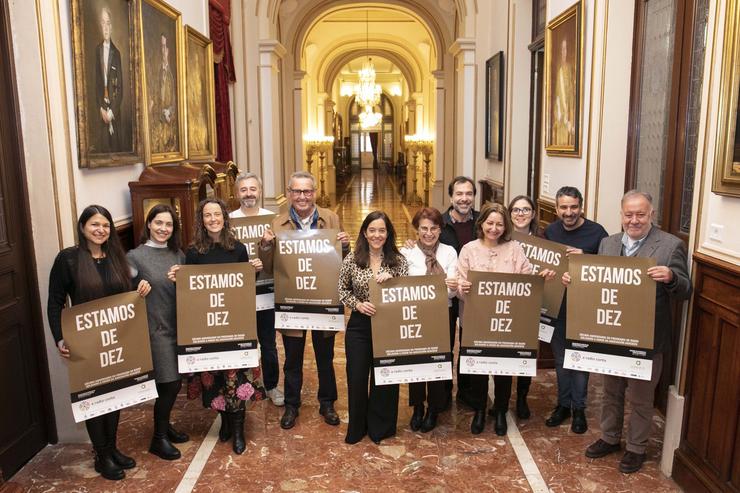 Presentación da décima edición do programa solidario A Radio Conta, que une ás emisoras coruñesas o miércores 14 de decembro, ás 17,00 horas no Teatro Rosalía. ANDY PÉREZ 