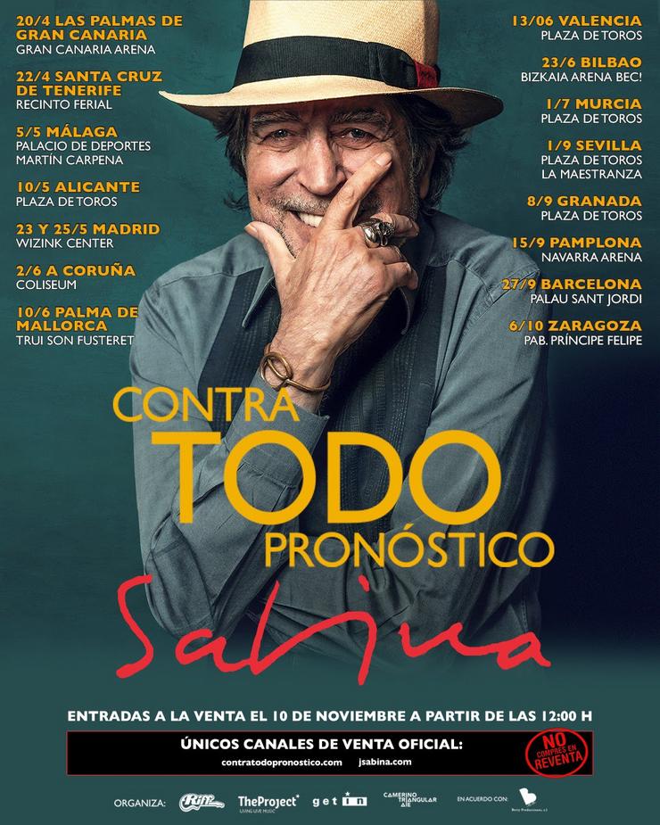 Cartel promocional da xira de Joaquín Sabina. RIFF MUSIC 