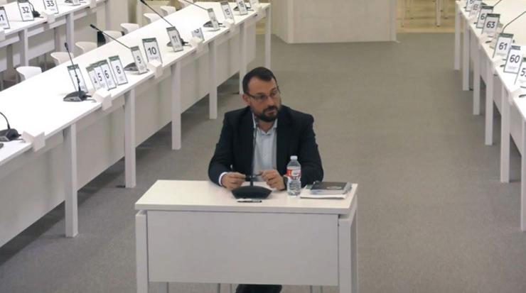 O director de seguridade de Adif, David Gómez, no xuízo do Alvia. CAPTURA / Europa Press