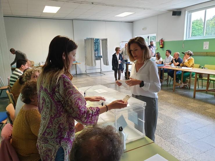 Mónica Martínez, votando cando se presentou como candidata por Ciudadanos á Alcaldía da Coruña / Arquivo