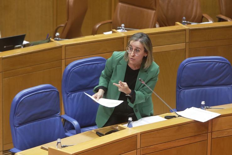 A conselleira de Infraestruturas e Mobilidade, Ethel Vázquez, nun pleno do Parlamento de Galicia / Europa Press