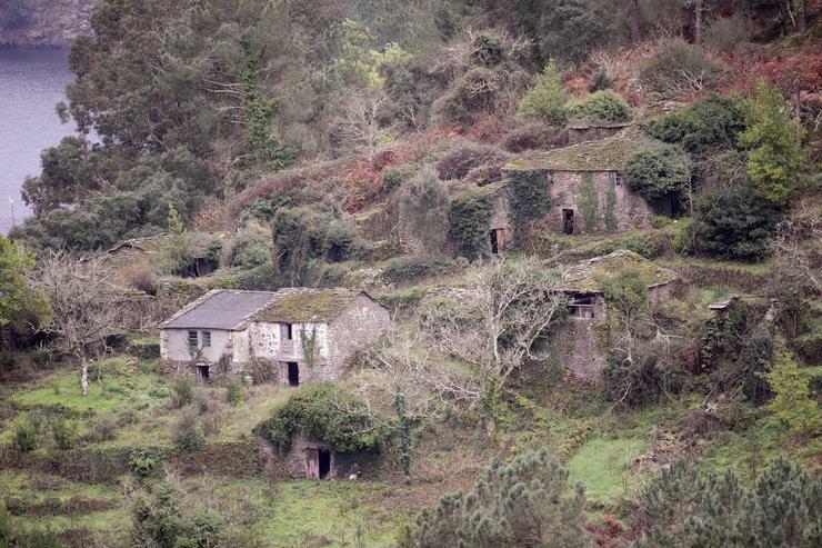 Vista xeral da aldea de San Xiao, situada na Ribeira Sacra 