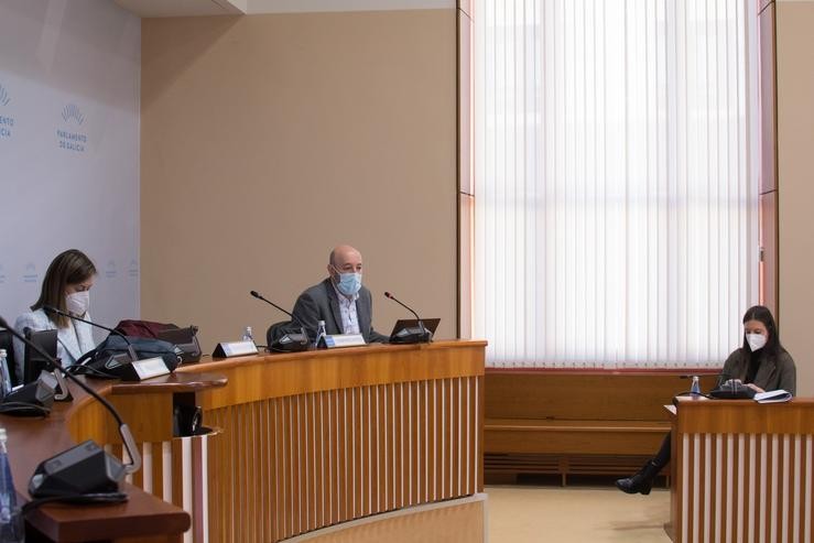 O profesor Diego Martínez López na comisión de financiamento do Parlamento galego. PARLAMENTO / Europa Press