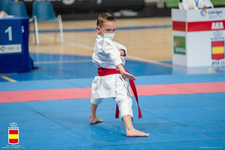 Imaxe dun neno facendo karate 