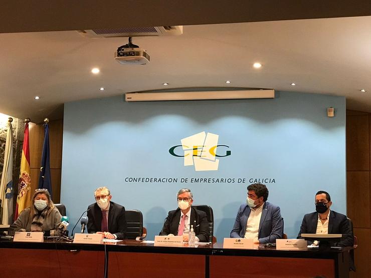 Rolda de prensa sobre perspectivas do sector mar industria na Confederación de Empresarios de Galicia, con Juan Manuel Vieites á cabeza / Europa Press