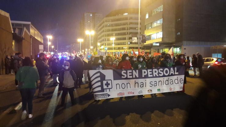 Manifestación na Coruña para pedir máis persoal  sanitario