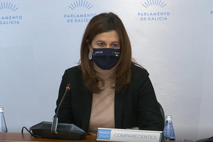 A directora xeral de Administración Local, Natalia Prieto, no Parlamento. CAPTURA 