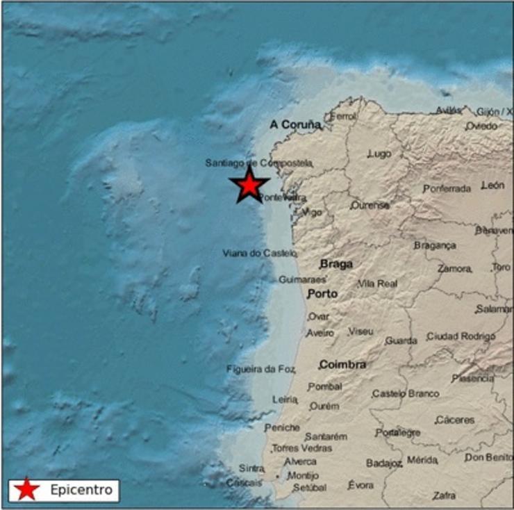 Terremoto fronte á costa galega.. IGN / Europa Press