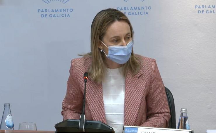 A directora xeral Planificación Enerxética e Recursos Naturais, Paula Uría, en comisión parlamentaria. CAPTURA