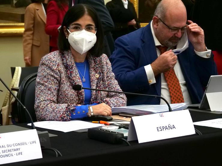 A ministra de Sanidade, Carolina Darias, participa na reunión informal de ministros de Sanidade europeos no marco da Presidencia de Francia do Consello da UE. En Grenoble (Francia), a 10 de febreiro de 2022.. MINISTERIO DE SANIDADE / Europa Press