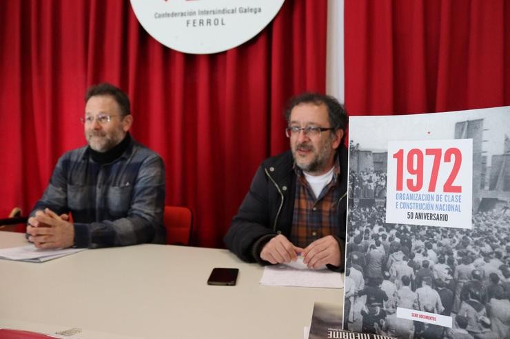 A central nacionalista, encabezada polo seu secretario xeral, Paulo Carril, e o responsable comarcal en Ferrolterra, Manel Grandal, presentou este mércores os actos para conmemorar o 50 aniversario das protestas do 10 de marzo de 1972. CIG 