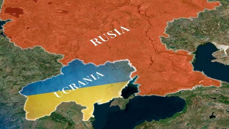 Mapa de Rusia e Ucraína