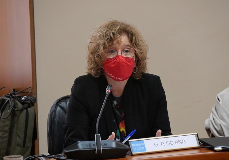 A portavoz de Sanidade do BNG, Monserrat Pardo, declarando sobre as iniciativas presentadas no Parlamento galego para esixir explicacións ao Sergas sobre os casos de abusos do médico de Padrón.. BNG / Europa Press