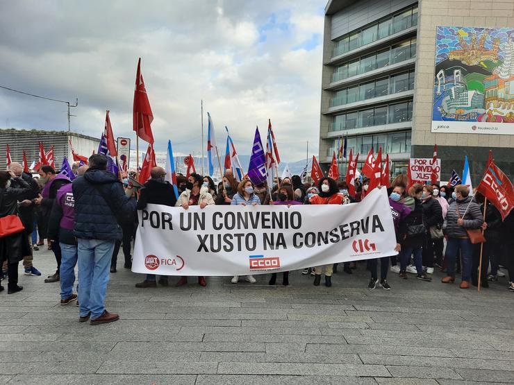 Manifestación en Vigo dos traballadores do sector da conserva.. PEDRO DAVILA-EUROPA PRESS