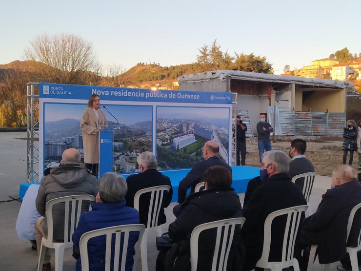 A conselleira de Política Social, Fabiola García, na presentación da nova residencia de maiores de Ourense, que construirá a Fundación Amancio Ortega 