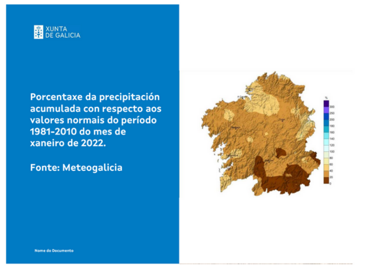 Comparativa precipitacións período 1981-2010/2022/ Consellería Infraestruturas