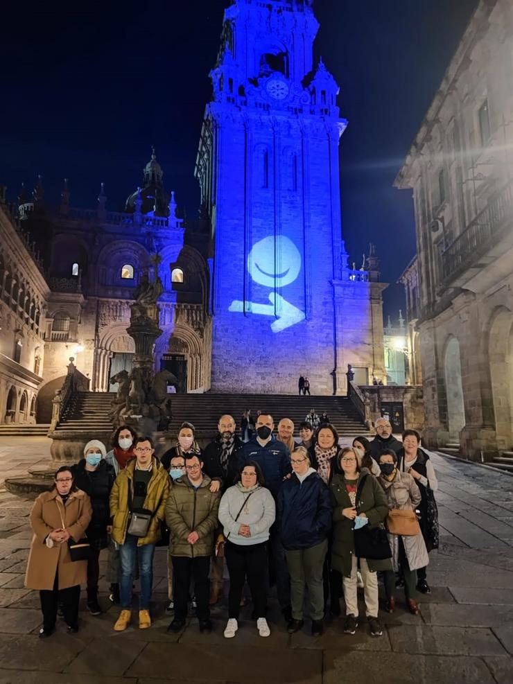 A Xunta proxecta este fin de semana o logo da campaña do Día da Síndrome de Down en edificios emblemáticos. XUNTA DE GALICIA / Europa Press