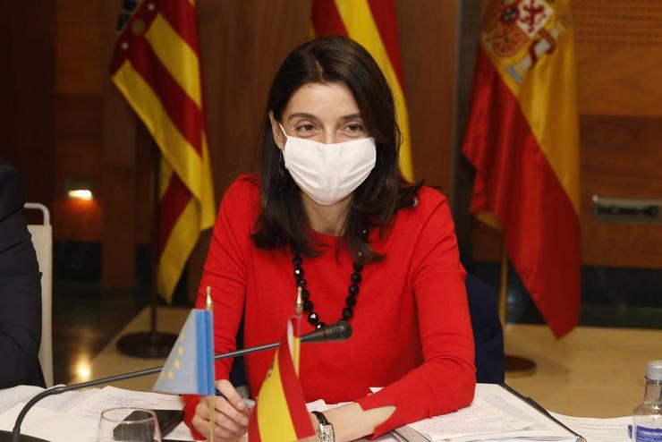 A ministra de Xustiza, Pilar Llop, en Avilés (Asturias).. JORGE PETEIRO. / Europa Press