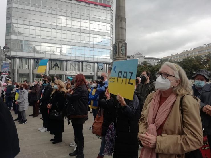 Manifestación na Coruña pola paz en Ucraína 