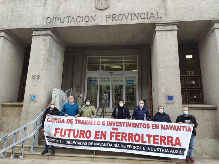 Representantes sindicais de Navantia Ferrol e Fene reuníronse por primeira vez este luns co presidente da  Deputación da Coruña, Valentín González Formoso 