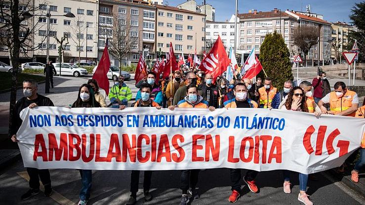 Mobilización da CIG contra os despedimentos en Ambulancias do Atlántico 