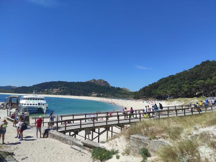 A praia de Rodas, nas Illas Cíes / Mar de Ons - Europa Press.