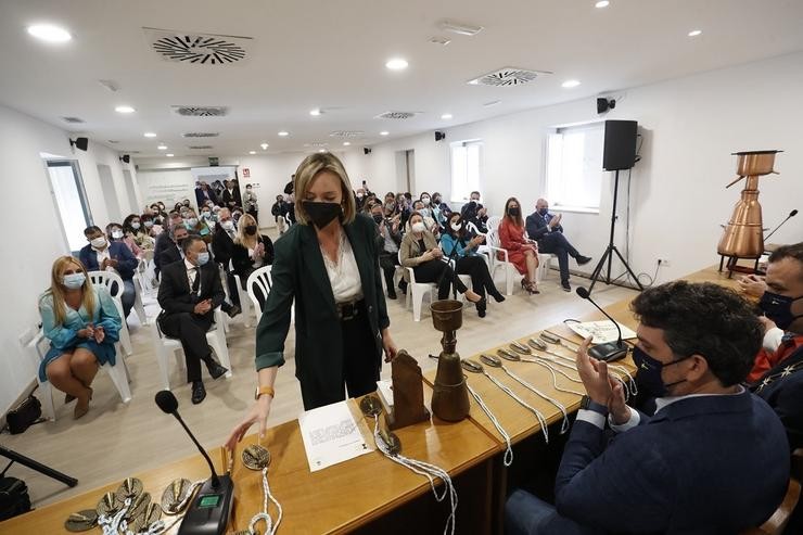 A conselleira de Política Social, Fabiola García, en Portomarín. XUNTA DE GALICIA / Europa Press