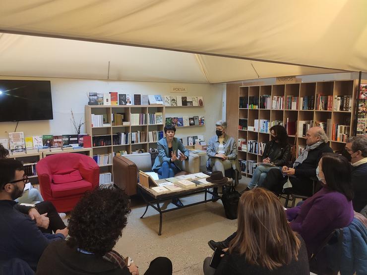 A portavoz nacional do BNG, Ana Pontón, participou este xoves na Coruña nun encontro con representantes do sector do libro en Galicia con motivo da celebración esta semana do Día do Libro / Europa Press