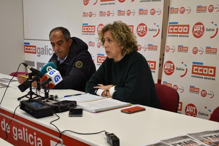 Rolda de prensa de CCOO e UGT para presentar os actos do 1º de Maio en Galicia. CCOO-GALICIA
