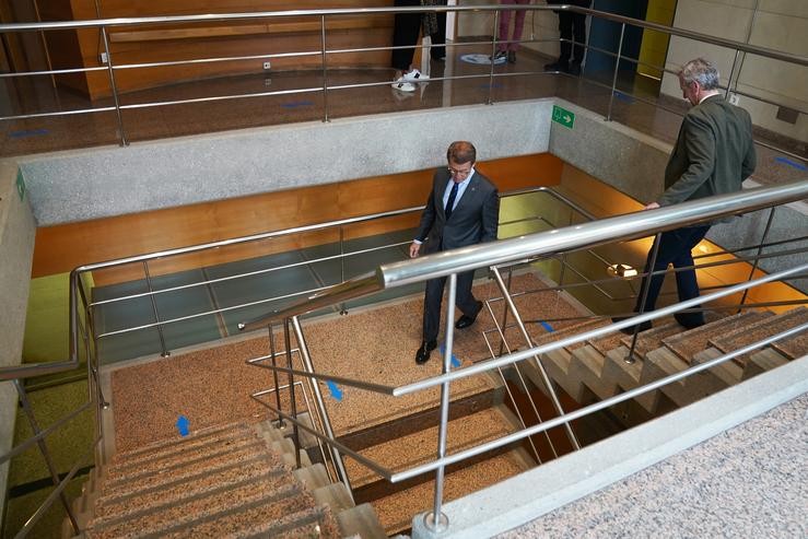 O presidente da Xunta de Galicia, Alberto Núñez Feijóo, á súa chegada para participar na reunión do Consello.. Álvaro Ballesteros - Europa Press / Europa Press