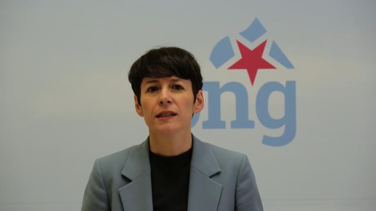 A portavoz nacional do BNG, Ana Pontón, este venres en rolda de prensa. BNG / Europa Press