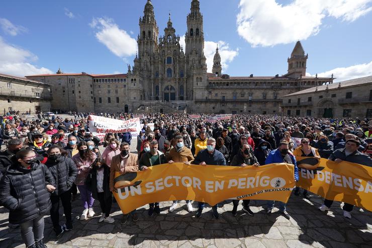 Manifestación do sector bateeiro en Santiago de Compostela 