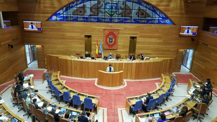 O deputado do PSdeG, Xullo Torrado, defende unha proposición de lei en materia de sanidade no pleno da Cámara galega. PARLAMENTO DE GALICIA / Europa Press