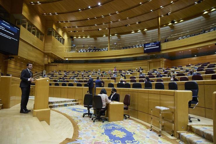 O ministro de Consumo, Alberto Garzón, intervén nunha sesión de control ao Goberno no Senado /Jesús Hellín - Europa Press