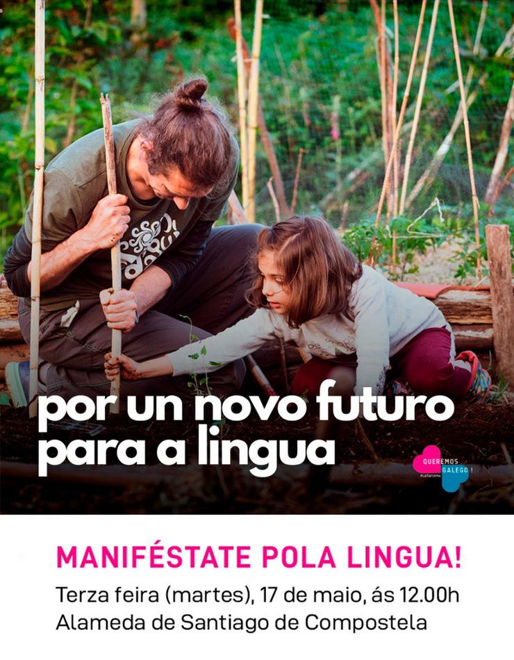 Cartaz da manifestación de Queremos Galego
