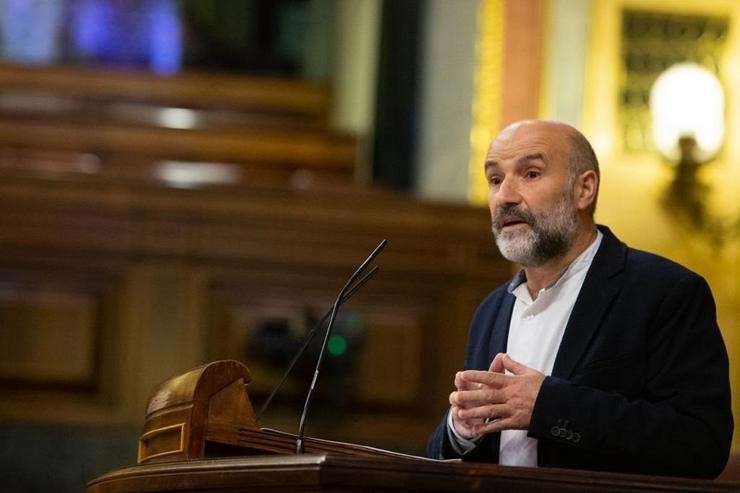 O portavoz do BNG no Congreso, Néstor Rego, nunha intervención en defensa da toponimia no ámbito marítimo. BNG / Europa Press