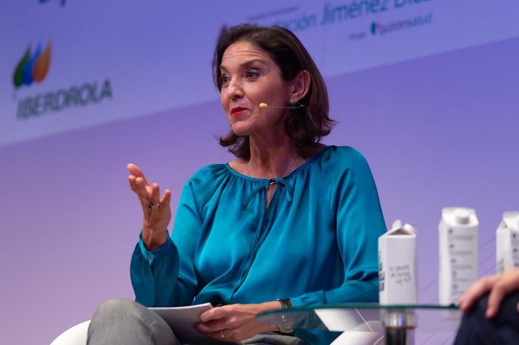 A ministra de Industria, Comercio e Turismo, Reyes Maroto, intervén na segunda edición das Xornadas de Fondos Europeos de Recuperación, no Museo Nacional Centro de Arte Reina Sofía, a 12 de maio de 2022, en Madrid (España). As xornadas dar. Gustavo Valente - Europa Press / Europa Press