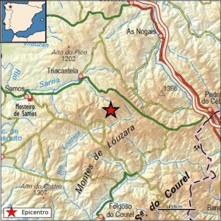 Tremor de terra rexistrado en Triacastela (Lugo) / IGN.