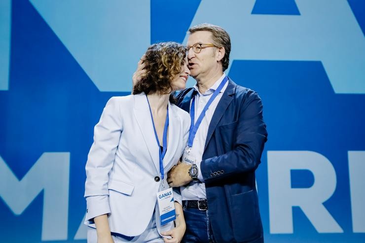 A presidenta do PP de Madrid e presidenta da Comunidade de Madrid, Isabel Díaz Ayuso, e o presidente do PP, Alberto Núñez Feijóo / Carlos Luján 
