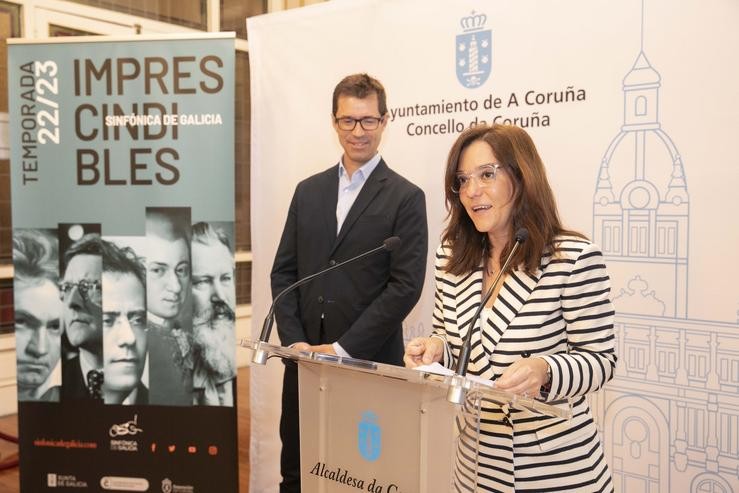 A alcaldesa da Coruña, Inés Rey, na presentación da nova tempada da Orquestra Sinfónica de Galicia / Andy Pérez - Concello da Coruña.
