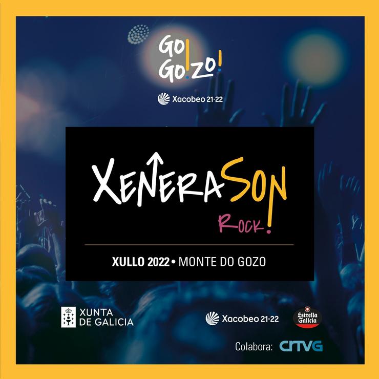 Cartel do certamn XeneraSon Rock, que se celebra no marco da segunda edición do festival Go!Go!Zo! Xacobeo 21-22 