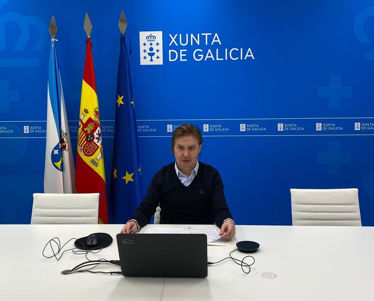 O director xeral de Relacións Exteriores e coa Unión Europea da Xunta, Jesús Gamallo, intervén no ciclo 'FGE | NextGeneratiOn Galicia'. XUNTA 