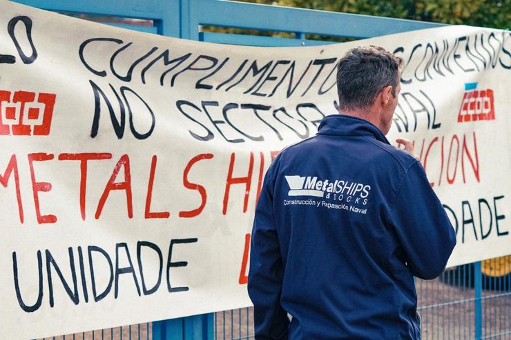 Protesta de traballadores do estaleiro vigués Metalships / CC.OO. VIGO