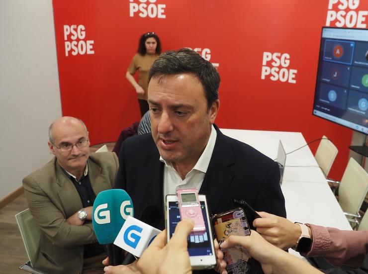 O secretario xeral do PSdeG, Valentín González Formoso, en declaracións. PSDEG / Europa Press